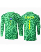 Moške Nogometnih dresov Brazilija Alisson Becker #1 Vratar Domači Copa America 2024 Dolgi rokavi